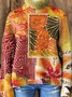 Sweat-shirts Décontracté Floral Printemps / Automne Polyester Quotidien Manches Longues Col Roulé Droit Régulier pour Femmes