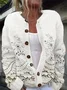 Cardigans Décontracté Printemps / Automne impression en 3D Micro-élasticité Faire la navette Col Rond Régulier Droit Régulier pour Femmes