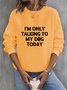 Sweat-shirts Décontracté Printemps / Automne Lettres de texte Micro-élasticité Respirable Pull-over Col Rond Droit Régulier pour Femmes