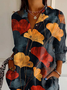 Chemises Femmes Décontracté Abstrait Printemps / Automne Polyester Ample Manches Longues Régulier Régulier Col de Chemise