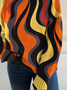 Sweat-shirts Géométrique Décontracté Printemps / Automne Polyester Micro-élasticité Quotidien Ample Manches Longues Droit pour Femmes