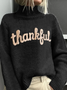 Sweat-shirts Décontracté Printemps / Automne Lettres de texte Polyester Micro-élasticité Quotidien Manches Longues Col Roulé Droit pour Femmes