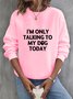 Sweat-shirts Décontracté Printemps / Automne Lettres de texte Micro-élasticité Respirable Pull-over Col Rond Droit Régulier pour Femmes