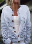 Cardigans Décontracté Printemps / Automne impression en 3D Micro-élasticité Faire la navette Col Rond Régulier Droit Régulier pour Femmes