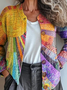 Cardigans Femmes Décontracté Printemps / Automne Soleil Tricoté Micro-élasticité Faire la navette Col Rond Droit Régulier