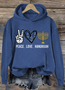 à Capuche Décontracté Printemps / Automne Lettres de texte Sweat-shirt à Capuche Micro-élasticité Quotidien Manches Longues Régulier Trapèze pour Femmes