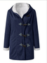 Micro-élasticité Sweat-shirt à Capuche Manches Longues en Toison Plain Blouson pour Femmes
