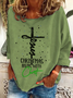 Sweat-shirts Décontracté Printemps / Automne Noël Quotidien Ample Manches Longues en Mélangé de Coton Droit Régulier pour Femmes
