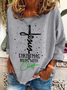 Sweat-shirts Décontracté Printemps / Automne Noël Quotidien Ample Manches Longues en Mélangé de Coton Droit Régulier pour Femmes