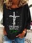 Sweat-shirts Décontracté Printemps / Automne Noël Quotidien Ample Manches Longues en Mélangé de Coton Droit Régulier pour Femmes