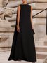 Rétro Plain de Grande Taille Sans Manches Col Rond Robes Décontractées