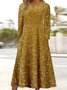 Femmes Géométrique Champagne Col Rond Confortable Robe Maxi Élégant