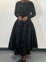 Femmes Géométrique Champagne Col Rond Confortable Robe Maxi Élégant