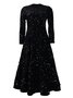 Femmes Géométrique Champagne Col Rond Confortable Robe Maxi Élégant