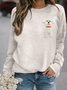 à Capuche Décontracté Printemps / Automne Lettres de texte Coton Sweat-shirt à Capuche Coupe Régulière Manches Longues Trapèze Régulier pour Femmes