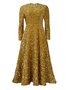 Femmes Géométrique Champagne Col Rond Confortable Robe Maxi Élégant