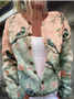 Cardigans Rétro Printemps / Automne impression en 3D Tricoté Micro-élasticité Quotidien Ample Col Rond Droit pour Femmes