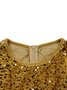 Femmes Géométrique Champagne Col Rond Confortable Robe Maxi Élégant