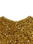 Femmes Géométrique Champagne Col Rond Confortable Robe Maxi Élégant