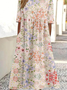 Femmes impression en 3D Comme Image Col Rond Confortable Robe Maxi Rétro