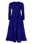 Femmes Géométrique Champagne Col Rond Confortable Robe Maxi Élégant