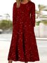 Femmes Géométrique Champagne Col Rond Confortable Robe Maxi Élégant