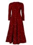 Femmes Géométrique Champagne Col Rond Confortable Robe Maxi Élégant