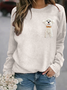 à Capuche Décontracté Printemps / Automne Lettres de texte Coton Sweat-shirt à Capuche Coupe Régulière Manches Longues Trapèze Régulier pour Femmes