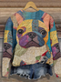 Sweat-shirts Décontracté Imprimé d'Animal Printemps / Automne Micro-élasticité Quotidien Ample Col Rond Régulier Régulier pour Femmes