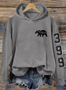 à Capuche Femmes Décontracté Printemps / Automne Lettres de texte Coton Sweat-shirt à Capuche Micro-élasticité Coupe Régulière Manches Longues Régulier