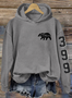 à Capuche Femmes Décontracté Printemps / Automne Lettres de texte Coton Sweat-shirt à Capuche Micro-élasticité Coupe Régulière Manches Longues Régulier
