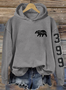à Capuche Femmes Décontracté Printemps / Automne Lettres de texte Coton Sweat-shirt à Capuche Micro-élasticité Coupe Régulière Manches Longues Régulier