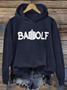 à Capuche Décontracté Printemps / Automne Lettres de texte Sweat-shirt à Capuche Micro-élasticité Quotidien Régulier Trapèze Régulier pour Femmes