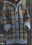 Cardigans Femmes Décontracté Printemps / Automne Plaid Micro-élasticité Quotidien Coupe Régulière Manches Longues Mi-long Trapèze