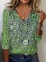 T-shirts Décontracté Ethnique Printemps / Automne Aucune élasticité Coupe Régulière Manches Longues Régulier Droit T.-N.-L. pour Femmes