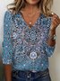 T-shirts Décontracté Ethnique Printemps / Automne Aucune élasticité Coupe Régulière Manches Longues Régulier Droit T.-N.-L. pour Femmes