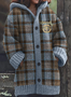Cardigans Femmes Décontracté Printemps / Automne Plaid Micro-élasticité Quotidien Coupe Régulière Manches Longues Mi-long Trapèze