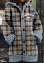 Cardigans Décontracté Printemps / Automne Plaid Micro-élasticité Quotidien Coupe Régulière Laine/Tricot Mi-long Trapèze pour Femmes