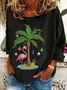 Sweat-shirts Décontracté Printemps / Automne Noël Aucune élasticité Quotidien Ample Manches Longues en Mélangé de Coton Droit pour Femmes