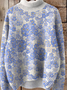 Sweat-shirts Décontracté Floral Printemps / Automne Polyester Quotidien Manches Longues Col Roulé Régulier Régulier pour Femmes