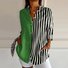 Chemises Femmes Rayé Décontracté Printemps / Automne Polyester Manches Longues Régulier Droit Régulier Col de Chemise