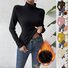 T-shirts Décontracté Plain Printemps / Automne Quotidien chaleur Standard Manches Longues Droit Élasticité moyenne pour Femmes