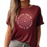 T-shirts Décontracté Été Imprimé de Lettre Motif Micro-élasticité Ample Jersey Manches Courtes Régulier Droit pour Femmes