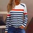 T-shirts Femmes Rayé Décontracté Printemps / Automne Quotidien Ample Jersey Col Rond Régulier Régulier