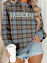à Capuche Décontracté Printemps / Automne Lettres de texte Sweat-shirt à Capuche Micro-élasticité Quotidien Coupe Régulière Manches Longues Trapèze pour Femmes