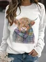 à Capuche Décontracté Printemps / Automne Lettres de texte Coton Micro-élasticité Quotidien Coupe Régulière Manches Longues Régulier pour Femmes