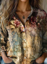 Chemises Ethnique Printemps / Automne pop Art Imprimé Polyester Manches Longues Col Châle Régulier Droit Régulier pour Femmes