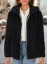 Sweat-shirt à Capuche Manches Longues Régulier Plain Blouson pour Femmes