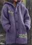 Cardigans Décontracté Printemps / Automne Plaid Quotidien Manches Longues Laine/Tricot Mi-long Trapèze Régulier pour Femmes
