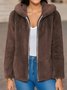 Sweat-shirt à Capuche Manches Longues Régulier Plain Blouson pour Femmes